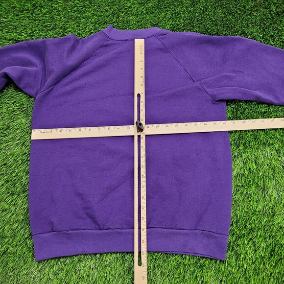 Vintage 80s Jerzees Sweatshirt Womens Large 20x23 Purple - Picture 6 of 12